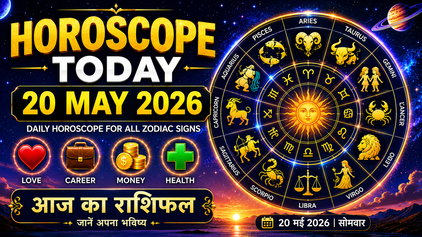 horoscope today 20 may 2026 all zodiac signs astrology prediction
